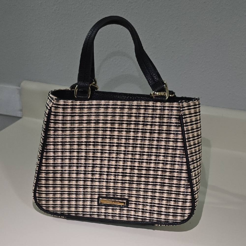 Anne Klein Elegant Black and Cream Handbag